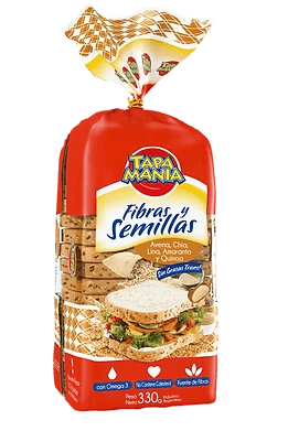 TAPA MANIA Pan fibra y semillas 330